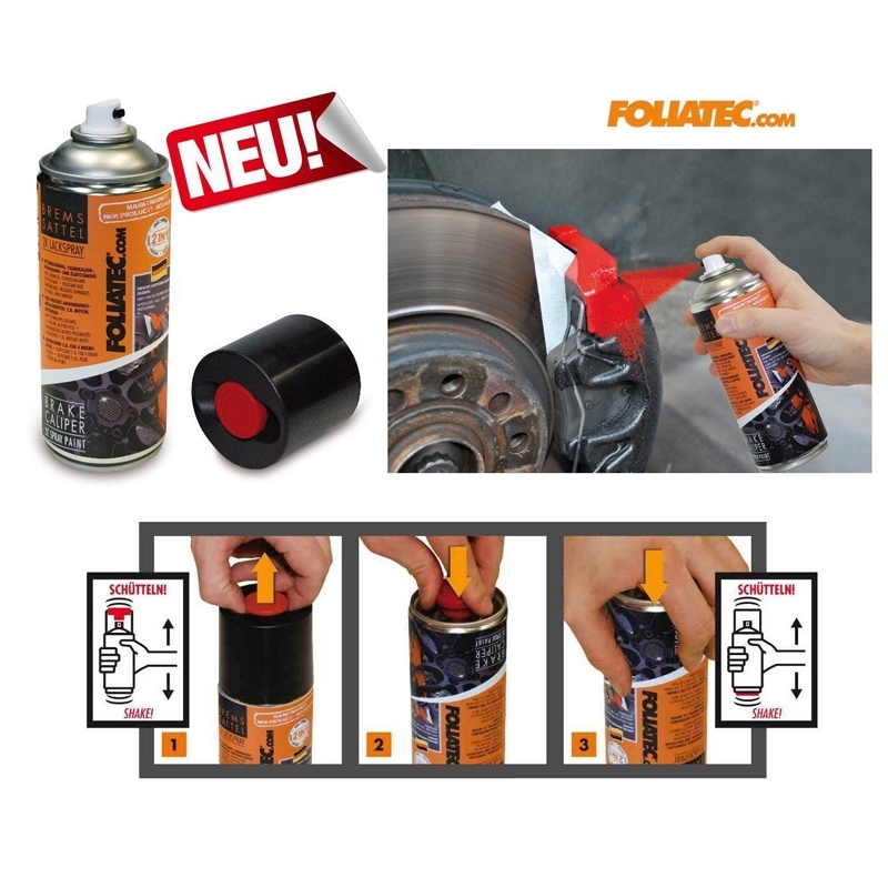 FOLIATEC 2C Spray Paint : Peinture d'étrier de frein couleur noir (FT 2131)