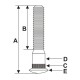 Lot de 5 Goujon de roue à tête 3/8 UNF Ø cannelures 10.3mm Long.totale 39.5mm